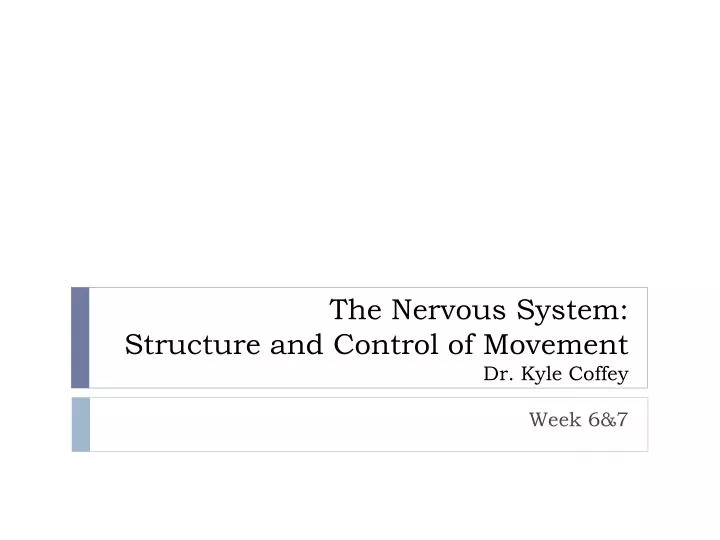 the nervous system structure and control of movement dr kyle coffey