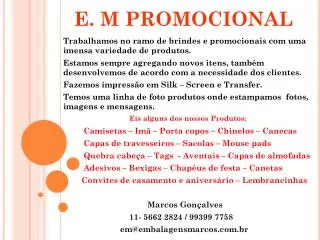 e m promocional