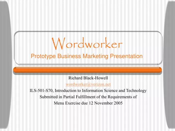 wordworker prototype business marketing presentation