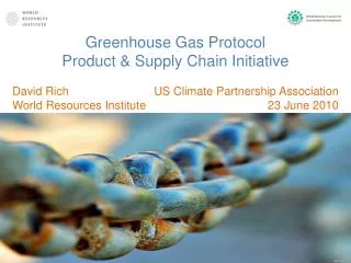 Greenhouse Gas Protocol Product &amp; Supply Chain Initiative
