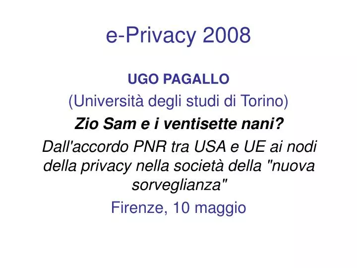 e privacy 2008