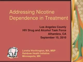 Addressing Nicotine Dependence in Treatment