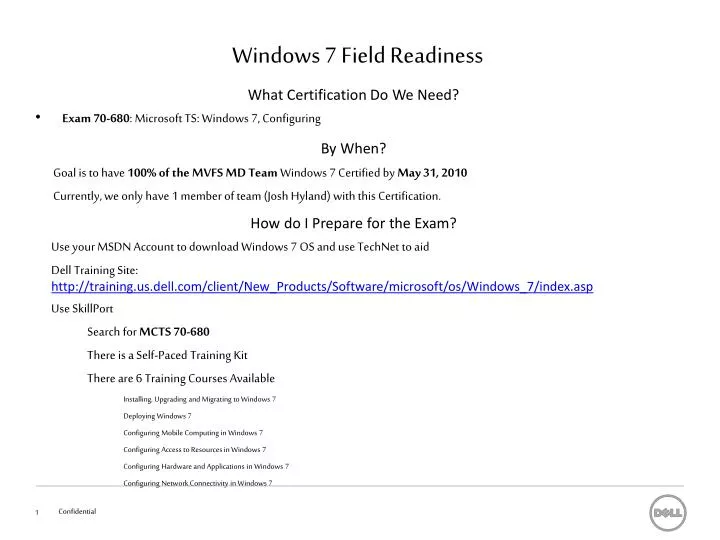 windows 7 field readiness