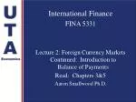 International Finance FINA 5331 - slide 1