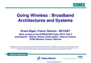 Going Wireless : Broadband Architectures and Systems