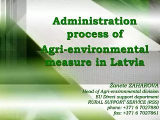 Administration process of Agri-environmental measure in Latvia