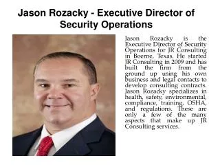 Jason Rozacky - Executive Director of Security Operations