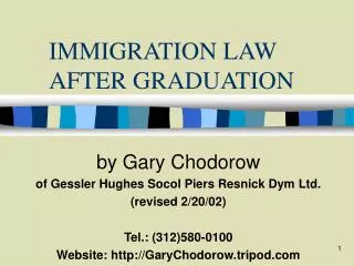 IMMIGRATION LAW AFTER GRADUATION