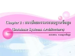 chapter 2 database systems architecture