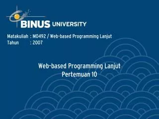 Web-based Programming Lanjut Pertemuan 10