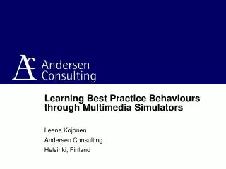 Learning Best Practice Behaviours through Multimedia Simulators