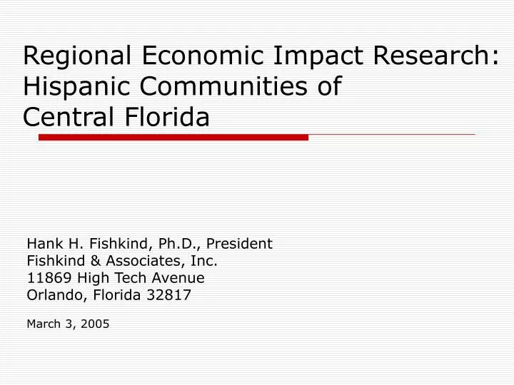 regional economic impact research hispanic communities of central florida