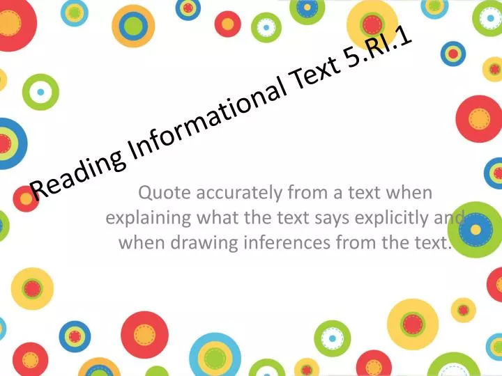 reading informational text 5 ri 1