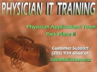 Physician Applications Team Park Place II