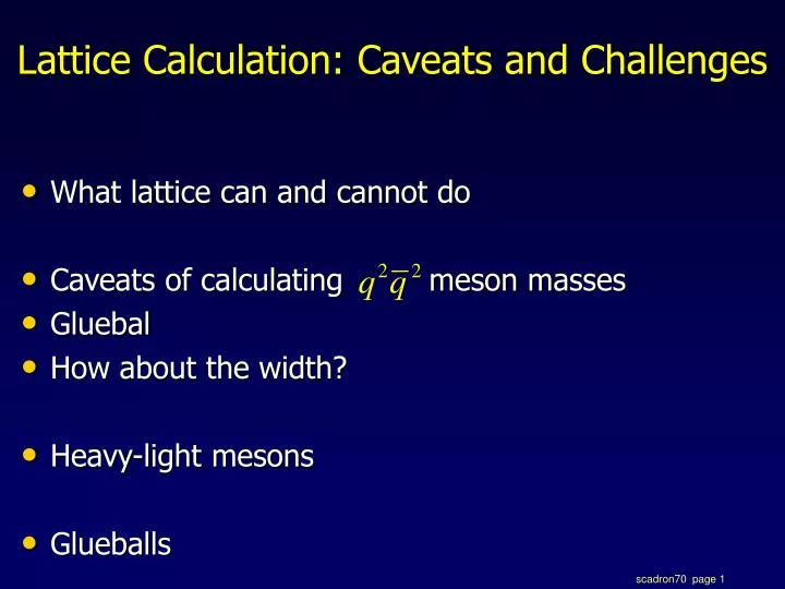 lattice calculation caveats and challenges