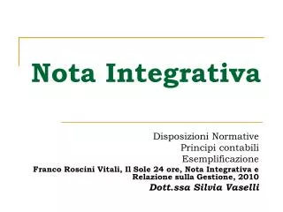 nota integrativa