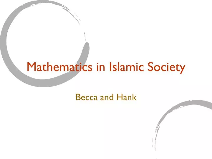 mathematics in islamic society