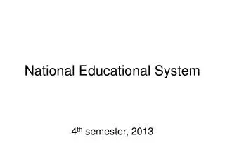 national educational system