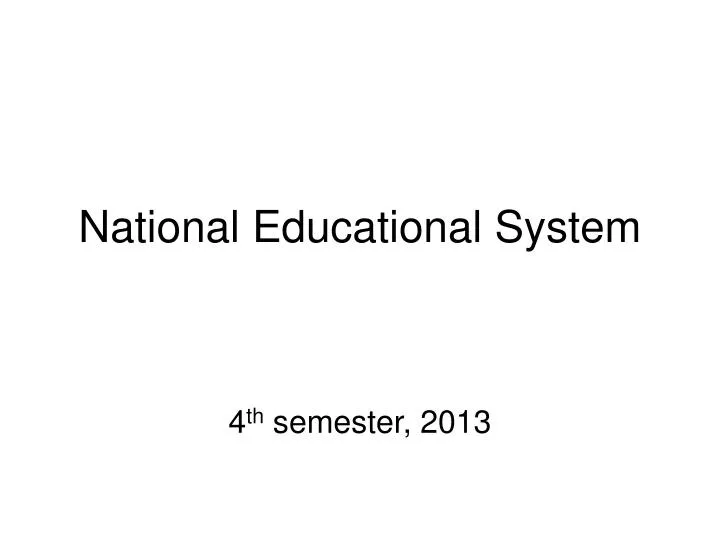 national educational system