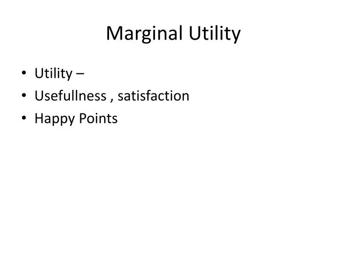 marginal utility