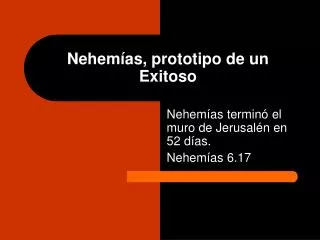 nehem as prototipo de un exitoso