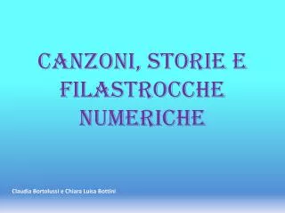 canzoni storie e filastrocche numeriche