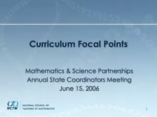 curriculum focal points