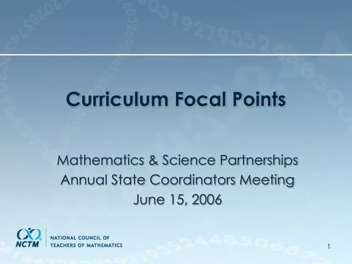 curriculum focal points