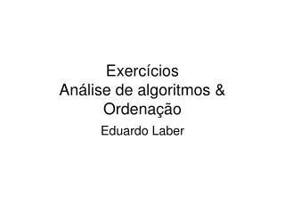 exerc cios an lise de algoritmos ordena o