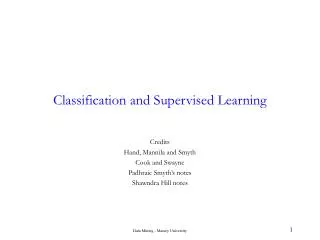 Classification and Supervised Learning