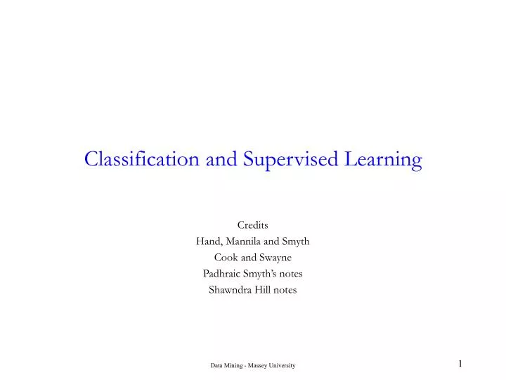 classification and supervised learning