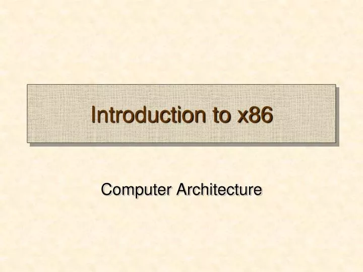 introduction to x86