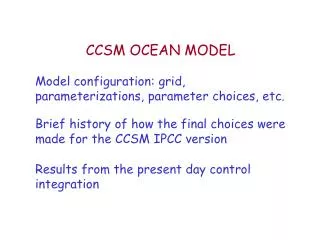 CCSM OCEAN MODEL