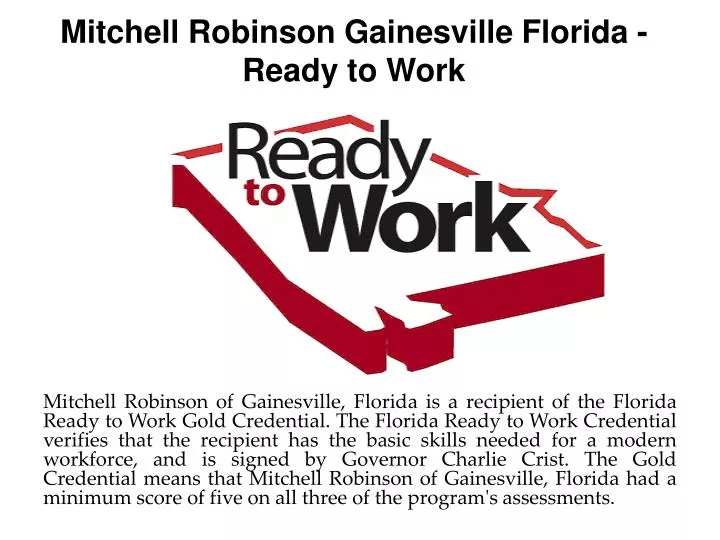 mitchell robinson gainesville florida ready to work