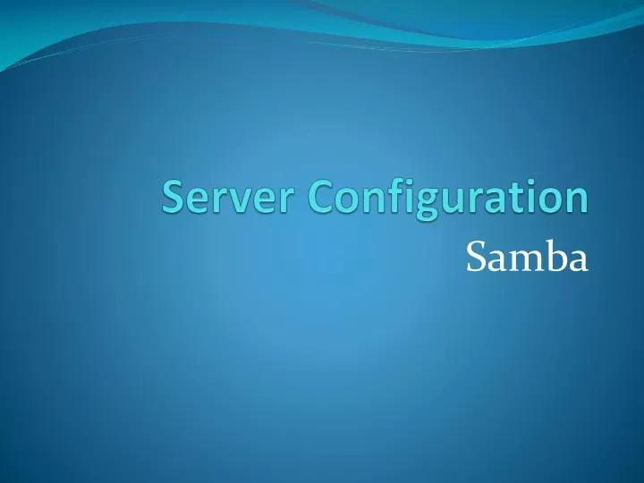 server configuration