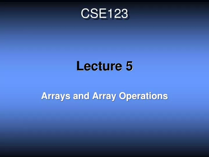 lecture 5