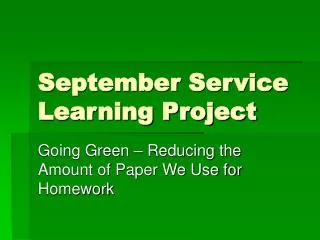 September Service Learning Project