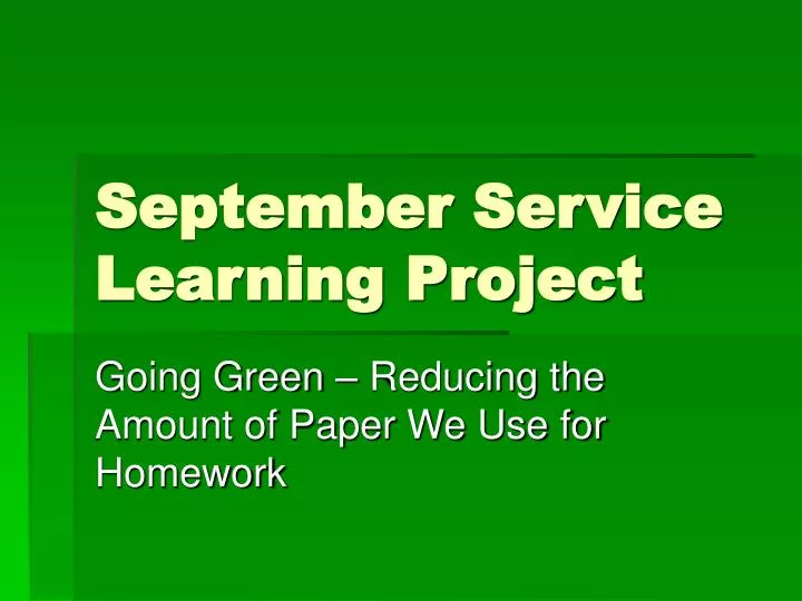 september service learning project