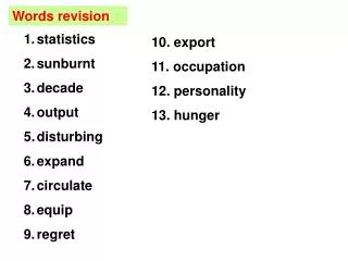 Words revision