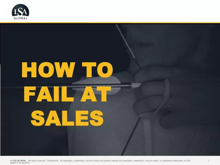 how to fail at sales