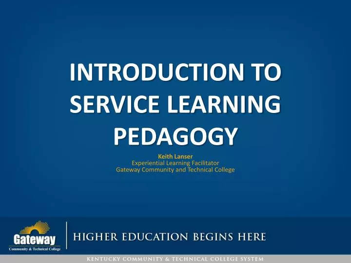 introduction to service learning pedagogy