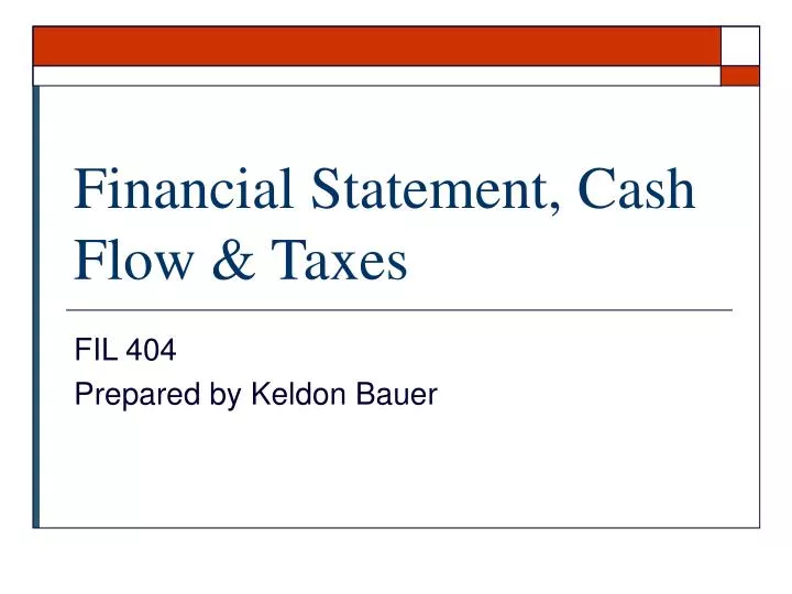 financial statement cash flow taxes