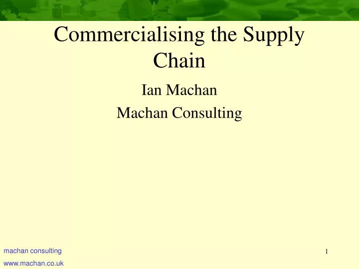 commercialising the supply chain
