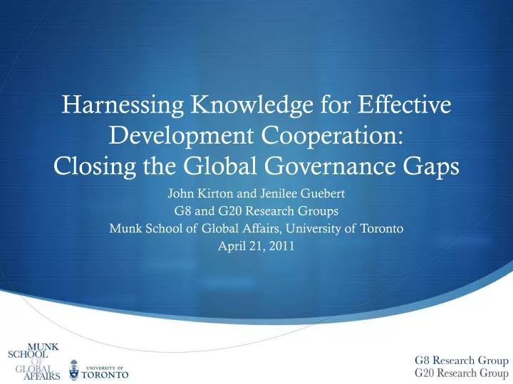 harnessing knowledge for effective development cooperation closing the global governance gaps