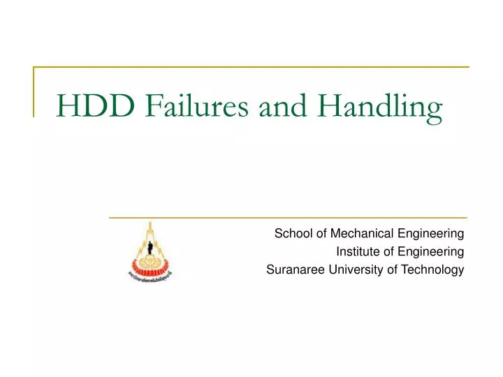 hdd failures and handling