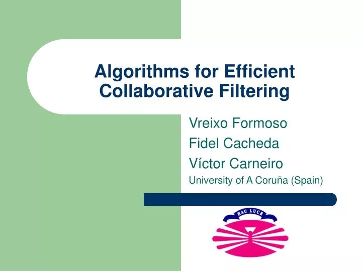 algorithms for efficient collaborative filtering