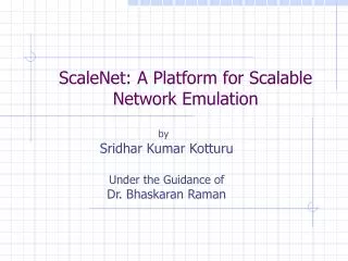 ScaleNet: A Platform for Scalable Network Emulation