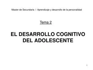 el desarrollo cognitivo del adolescente