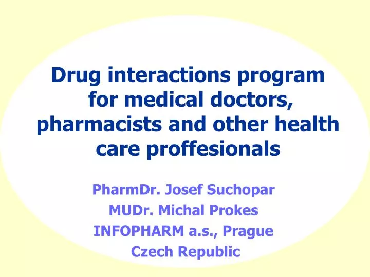 drug interactions program for medical doctors pharmacists and other health care proffesionals