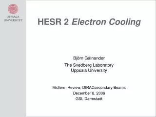 HESR 2 Electron Cooling